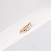Wholesale PVD Plated 18K Gold Stainless Steel Jewelry CZ Zircon Iced Out Ring for Women