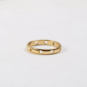 Waterproof&Tarnish Free Stainless Steel 18k Gold Rings Curved Hollow Star Finger Nail Ring for Women