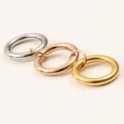 Waterproof 18K Plain Gold Individuality Double Circle Linked Rings Stainless Steel Multi Layer Interlocking Ring Jewelry