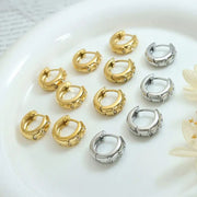 Vintage Style 18k Gold Plated Stainless Steel Circle Earrings Custom Female Jewelry Gold Earrings