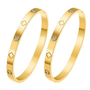 Waterproof 4 Leaf Clover Bracelet Titanium Steel Zircon Lucky High Quality Four Leaf Clover Bracelet Stainless Steel