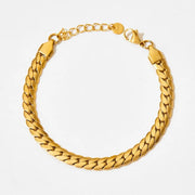 Water Proof Chunky Cuban Chain Bracelet Gold Plated Stainless Steel Chain Bracelets Women Tarnish Free Jewelry
