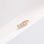 Wholesale PVD Plated 18K Gold Stainless Steel Jewelry CZ Zircon Iced Out Ring for Women