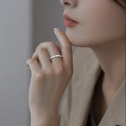 White Enamel Stainless Steel Bamboo Finger Ring Women Minimalist Stylish 18K PVD Stainless Steel Waterproof Rings