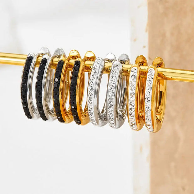 Wholesale Gold Plated Stainless Steel Jewelry New Fashion Hoop Earrings For Women