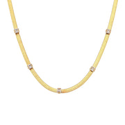 18K Gold Plated Stainless Steel Snake Chain Necklace Zircon Charm Choker Necklace