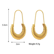 Trendy Safety Pin Paper Clip Earrings Stainless Steel Croissant Hoop Earrings Women Jewelry