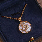 Water Proof Jewellery Zircon Moon Sun Star Gold Plated Necklace Non Tranish Shell Mary Necklace