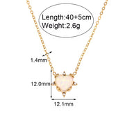 2024 Jewelry Heart Shape Opal Necklace Stainless Steel Jewelry Set for Women 18K Gold Plated Necklace Bracelet Earring