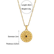 Valentine'S Day Jewelry Engraved Tarot Pendant Necklace 18K Gold Plated Stainless Steel Jewelry Set