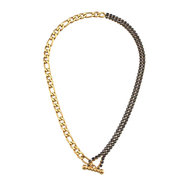 Zircon Beaded Necklace Gold Plated Choker Set Stainless Steel Necklaces Fashion Jewelry Necklaces