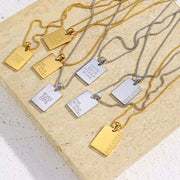 2024 Golden Square Letter Pendant Necklace 18K Gold Plating Chains Stainless Steel Necklace