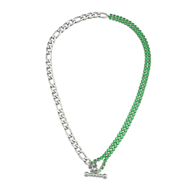 Zircon Beaded Necklace Gold Plated Choker Set Stainless Steel Necklaces Fashion Jewelry Necklaces
