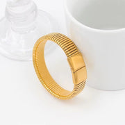 Waterproof 16MM Stainless Steel Elastic Bracelets Fine Jewelry Buckle Bangle Metal Hand Accessories Birthday Gift