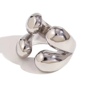 Water Drop Statement Rings for Women Tarnish Free Jewelry Gold Plated Rings for Women Stainless Steel