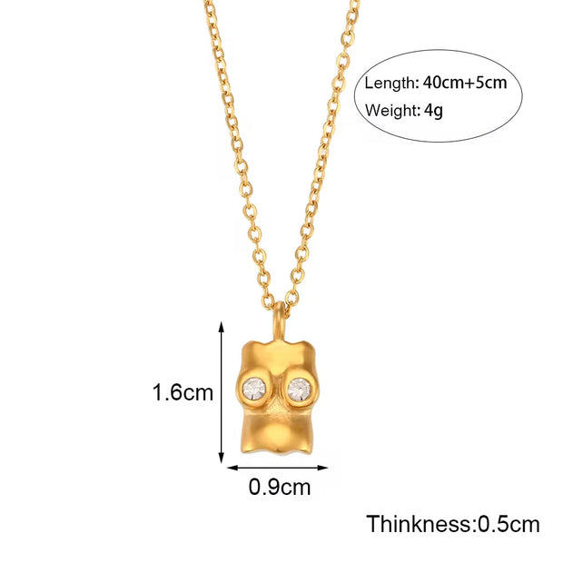 Vintage Jewelry Gold Plated Pendant Necklace Engraved Stainless Steel Jewelry Necklaces Set