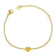 18K Plated Gold Non-Fading Stainless Steel Heart Bracelet Jewelry Ladies Armband