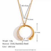 2024 Jewelry Pearl Moon Necklace 18K Gold Plated Jewelry Stainless Steel Pendant Necklace Women Jewelry