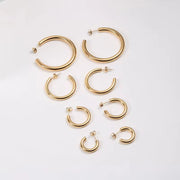 20/25/35/45Mm Fashionable Waterproof PVD 18K Gold Plated Stud CC Jewelry Earrings Stainless Steel Chunky Earrings for Women