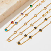 Wholesale Fashion Jewelry Stainless Steel Zircon Beach Anklet Foot Jewelry Stainless Steel Anklet for Women