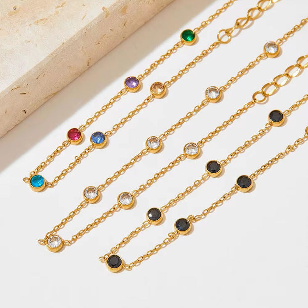 Wholesale Fashion Jewelry Stainless Steel Zircon Beach Anklet Foot Jewelry Stainless Steel Anklet for Women