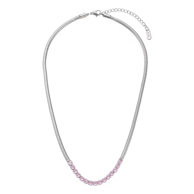 Zircon Beaded Necklace Gold Plated Choker Set Stainless Steel Necklaces Fashion Jewelry Necklaces