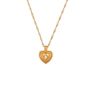 Wholesale Titanium Steel Necklace Set Tarnish Free Jewelry Natural Stone Zircon Pendant Necklace