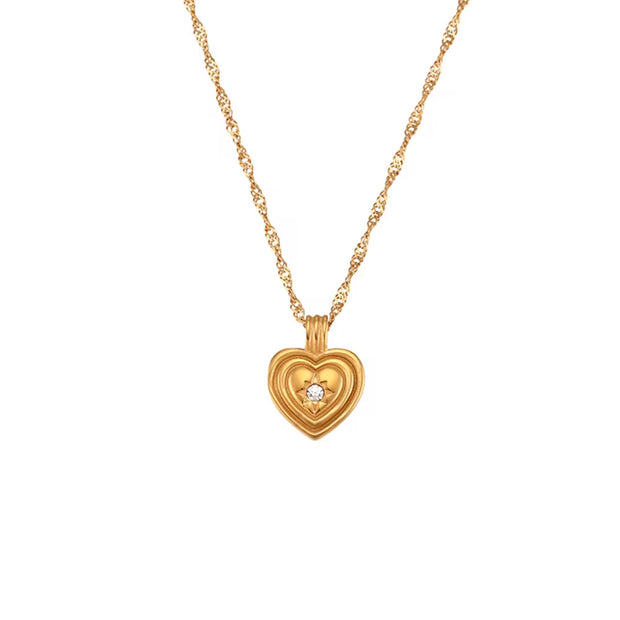 Wholesale Titanium Steel Necklace Set Tarnish Free Jewelry Natural Stone Zircon Pendant Necklace