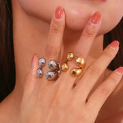 Water Drop Statement Rings for Women Tarnish Free Jewelry Gold Plated Rings for Women Stainless Steel