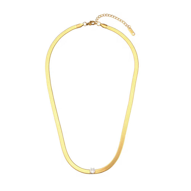 Zircon Beaded Necklace Gold Plated Choker Set Stainless Steel Necklaces Fashion Jewelry Necklaces