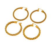 Trendy Jewelry PVD 18K Gold Plated Stainless Steel Metal Mesh Chain Big Dangle Hoop Earrings Wholesale Custom Fashion