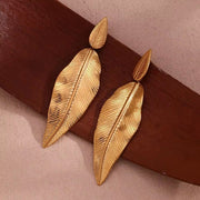 Trend 2024 Bohemian Earrings Gold Plated Earrings Leaf Drop Earring Stainless Steel Statement Jewelry