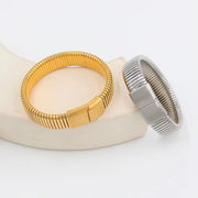 Waterproof 16MM Stainless Steel Elastic Bracelets Fine Jewelry Buckle Bangle Metal Hand Accessories Birthday Gift