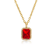 UEENSET Elegant Cubic Square Zircon Stainless Steel Pendant Necklace Charm Women'S Gold Plated Iced Out Neck Jewelry Waterproof