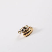 Wholesale 18K Gold Plated Black White Plaid Binding Stainless Steel Rings for Women