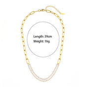 Zircon Beaded Necklace Gold Plated Choker Set Stainless Steel Necklaces Fashion Jewelry Necklaces