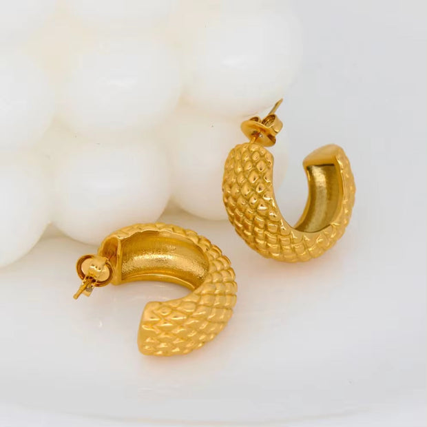 Wholesale18K Real Gold Plated Earrings Summer Unique Hypoallergenic Stainless Steel Vintage Design High Quality Earring