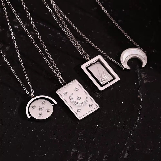 Wholesale Fashion Gold Plated Necklace Set Tarnish Free Jewelry Enamel Stainless Steel Pendant Necklace