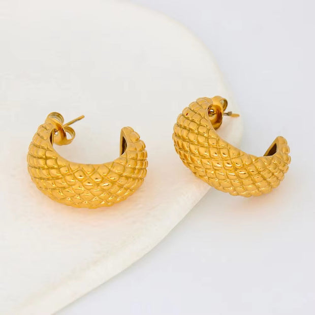 Wholesale18K Real Gold Plated Earrings Summer Unique Hypoallergenic Stainless Steel Vintage Design High Quality Earring
