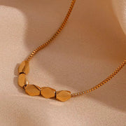 Trend 2024 Waterproof Jewelry Minimalist Bead Charm Pendant Necklace 18K Gold Plated Stainless Steel Necklace