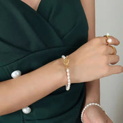 18K Gold Stainless Steel OT Buckle Fresh Water Jewelry Women Dainty Natural Freshwater Pearl Necklace for Women