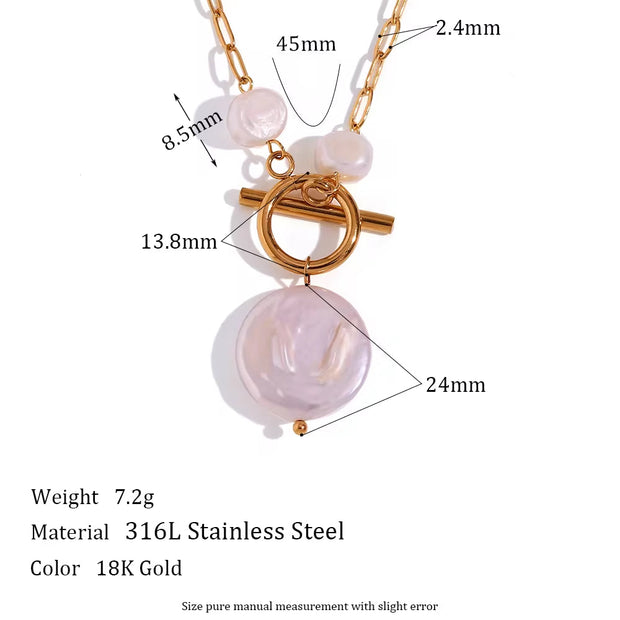 2024 Jewelry Water Proof Tarnish Free Fresh Water Pearl Stainless Steel Necklace Jewelry Set for Woman Choker