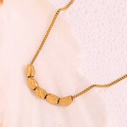 Trend 2024 Waterproof Jewelry Minimalist Bead Charm Pendant Necklace 18K Gold Plated Stainless Steel Necklace