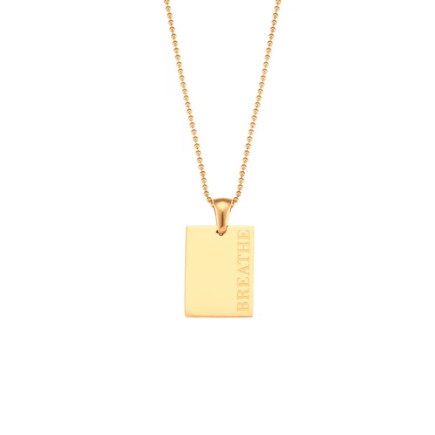 2024 Golden Square Letter Pendant Necklace 18K Gold Plating Chains Stainless Steel Necklace