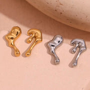 Waterproof Jewelry 2023 Melting Style Stainless Steel Stud Earrings for Women Summer Jewelry