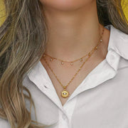 Waterproof Shining Dangle Colorful Diamond Cz Stainless Steel 18K Gold Rhinestone Choker Necklace