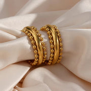 Waterproof Non Tarnish Bohemia Gold Plated Stainless Steel Hoop Earring New Stainless Steel Jewellery Party