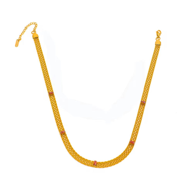 Vintage Collar Necklace Stainless Steel 18K Gold Plated Statement Clavicle Chain Mesh Chain Zircon Baguette Choker
