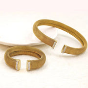 12Mm 16Mm Exquisite Thick Mesh Stainless Steel Jewelry Set Women'S Premium Pierced PVD 18K Plated Chunky Cuff Bracelet