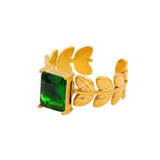 18K Gold Plated Stainless Steel Cubic Zirconia Rings Adjustable Open Shiny Cz Zircon Stone Wedding Band Ring